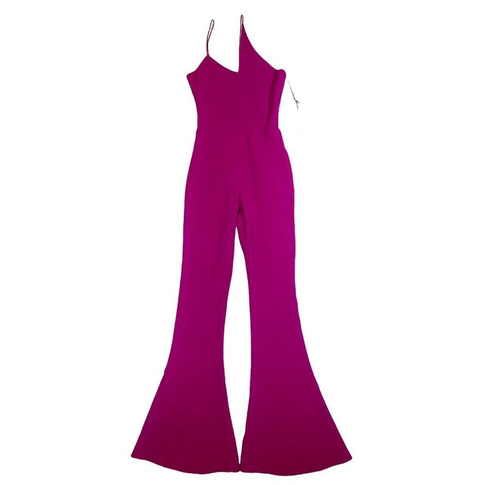 Cushnie et Ochs Pink Nikkita Jumpsuit One Shoulder Flared Leg SZ 0 NWT - Picture 6 of 11